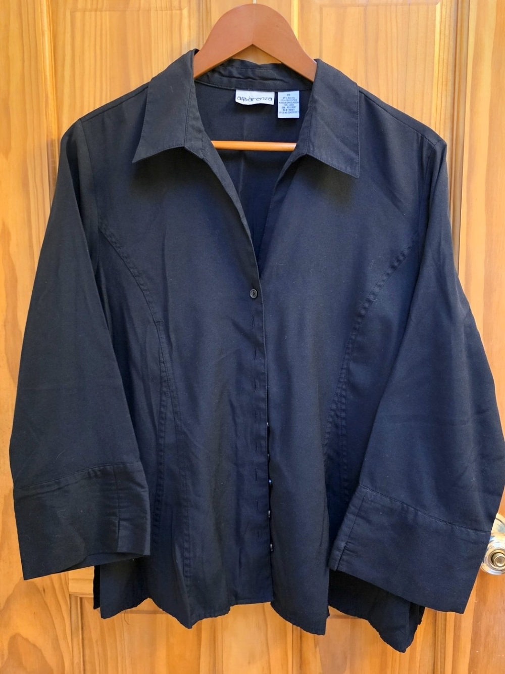 Apparenza Black Button-Front Women's Shirt